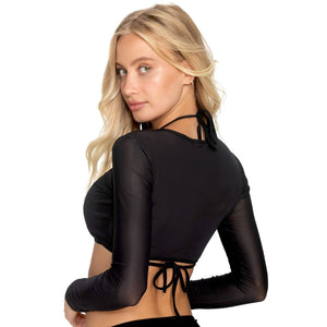 parker mesh long sleeve crop top cover